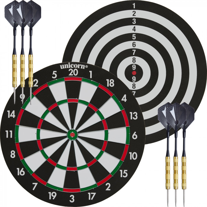 Unicorn Paper Dartboard 17 Inch Full Size With 6 Darts Set